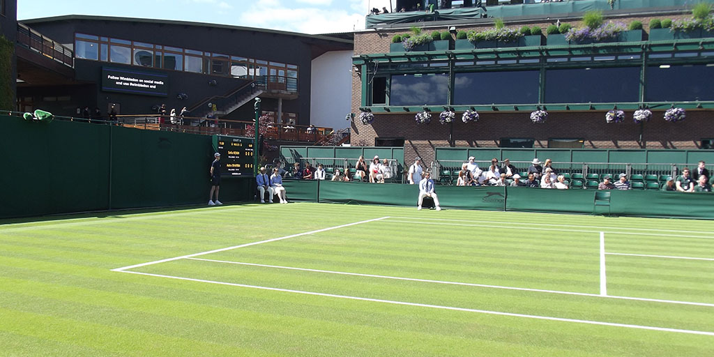 Outside court at Wimbledon