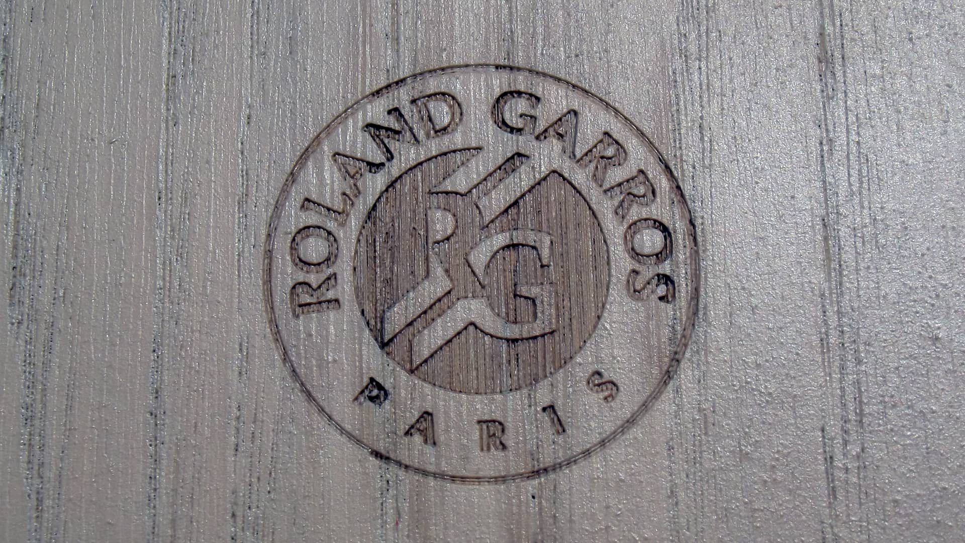 Roland Garros logo on chair