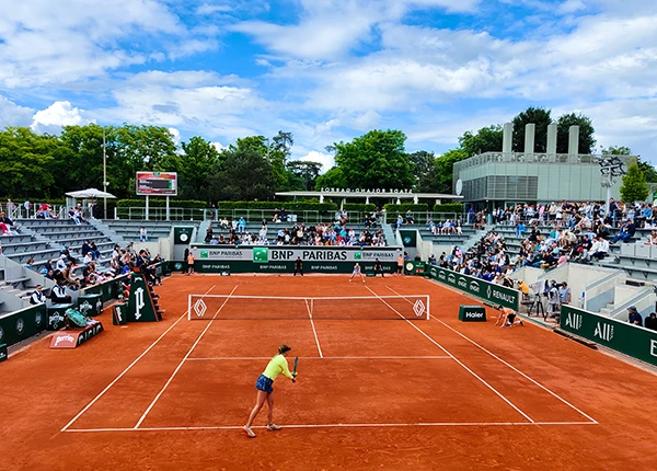 Outside court uncovered at Roland Garros 2024