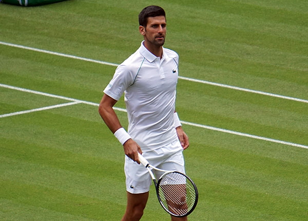 Novak Djokovic on Centre Court at Wimbledon