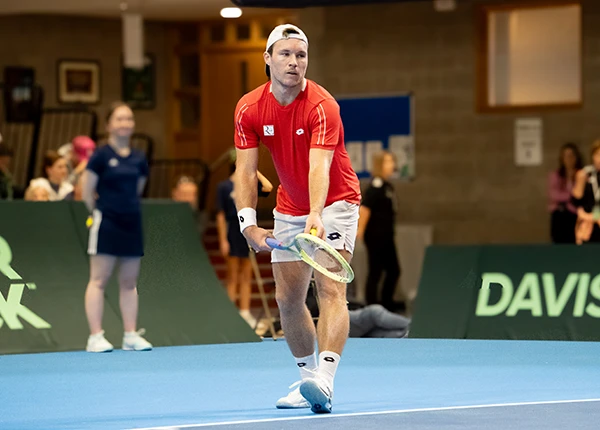 Austria's Lucas Miedler during the Davis Cup tie with Ireland