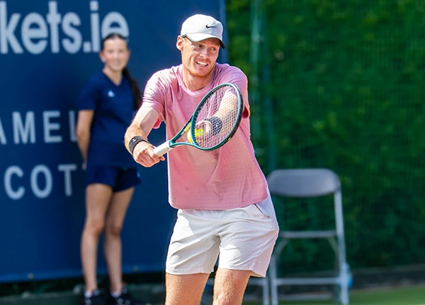 Ben Jones serving at the 2024 Irish Open