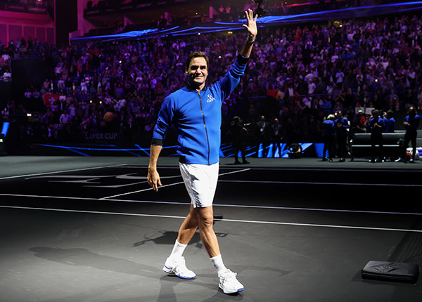 Roger Federer after his last match at the Laver Cup