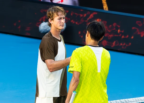 Sebastian Korda handshake at the 2026 Australian Open