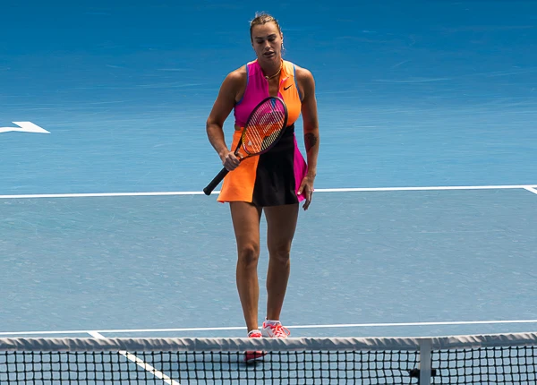 Aryna Sabalenka looks dejected at the 2026 Australian Open