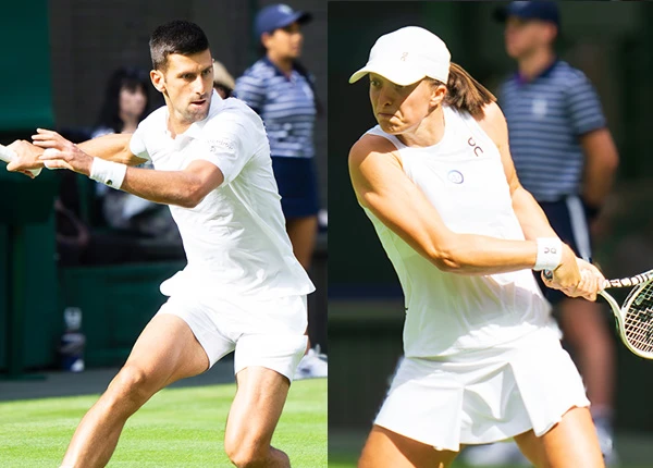 Novak Djokovic and Iga Swiatek at Wimbledon 2023