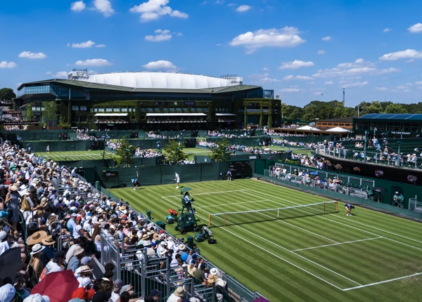 The view across the Wimbledon grounds to Centre Court