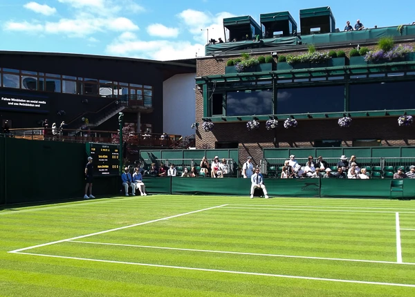 Outside court at Wimbledon